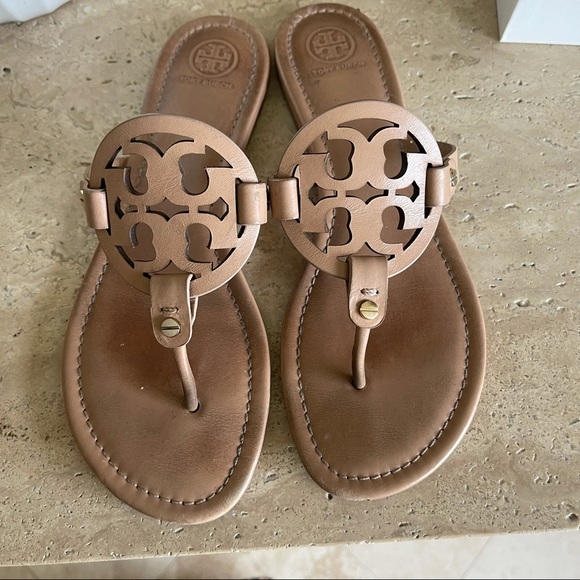Tory Burch Shoes - Tory Burch Miller Leather Flip Flops